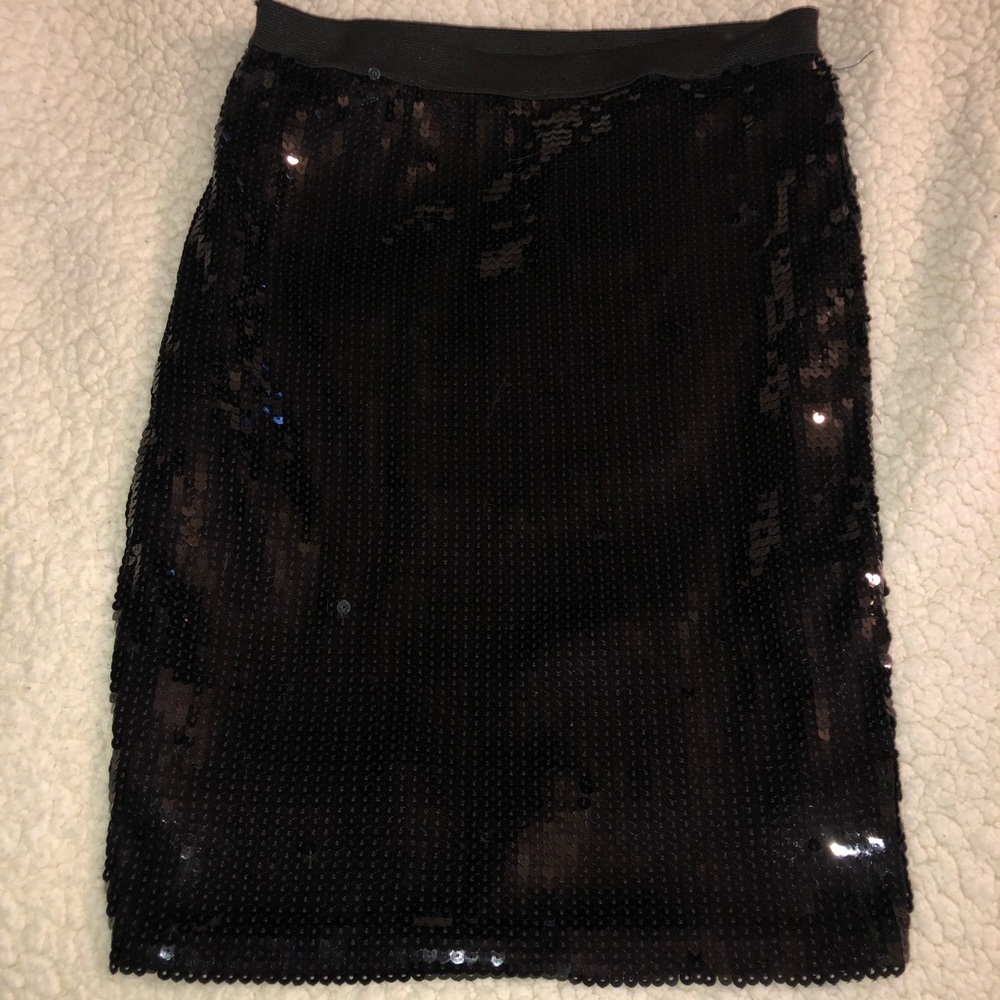 Semi new black sequin pencil skirt